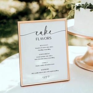 Kuchen Aromen Zeichen Vorlage, minimalistische Desserts Zeichen, druckbare Dessert Bar Zeichen, Hochzeit Kuchen Aromen Zeichen, Sofort Download, BL60