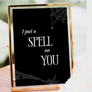I put a spell on you sign, Halloween sign, Halloween party spooky sign, Wedding halloween signs, Halloween template, Instant download