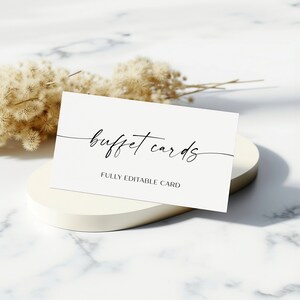 Minimalist Buffet Card Template, Modern Wedding Buffet Cards, Modern Buffet Cards, Food Labels, Wedding Buffet Editable Template