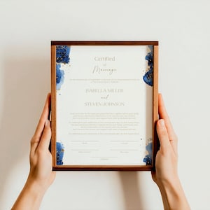 Himmlische Heiratsurkunde, Benutzerdefinierte Heiratsurkunde, bedruckbare Hochzeitsurkunde mit Mond und Sternen BL45