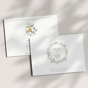Wildflower Wedding Invitation Template, Printable Floral Wedding Invite, Garden Flowers, Colorful Spring, Instant Download, BL12