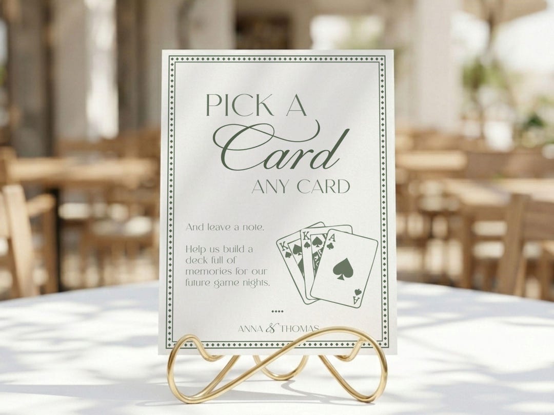 Pick a Card Any Card Wedding Sign, Playing Cards Guest Book Sign ...