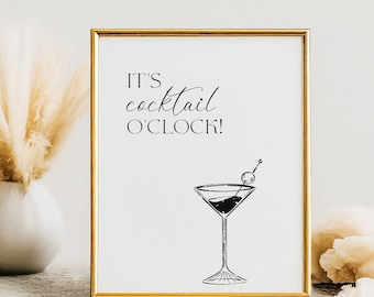 Cocktail Hour Sign Template, Cocktail Hour This Way Printable, Every Hour Is Happy Hour, Cocktail Sign For Wedding or Bachelorette