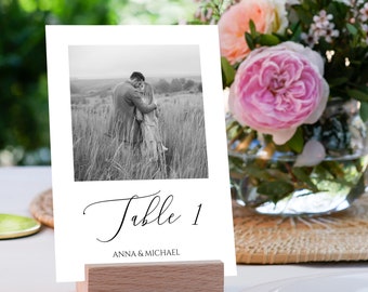 Photo Table Numbers, Wedding Table Numbers With Photo, Table Numbers Sign Template, Instant Download, Templett, Table Numbers With Pictures