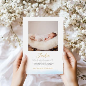 Plantilla de tarjeta de propuesta "¿Quieres ser mi madrina?", tarjeta de propuesta de padrino con foto imprimible, propuesta de bautismo editable, descarga instantánea, BL57