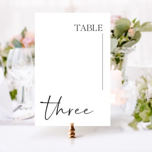 Wedding Table Number Template, Modern Reception Table Number Card, Minimalist Wedding Table Chart #BL6