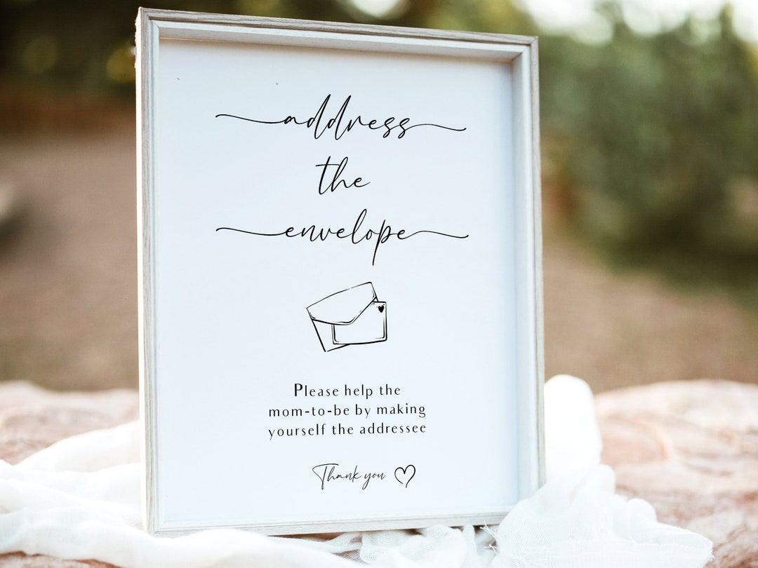 Address the Envelope for Baby Shower, Address the Envelope Sign ...