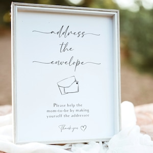 Address The Envelope for Baby Shower, Address The Envelope Sign, Addressee Sign, Please Address the Envelope Sign, Modern Baby Shower Decor