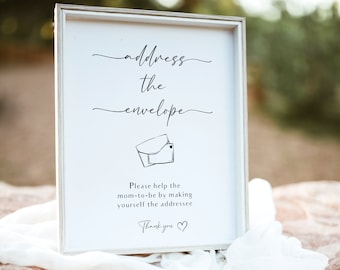 Address The Envelope for Baby Shower, Address The Envelope Sign, Addressee Sign, Please Address the Envelope Sign, Modern Baby Shower Decor
