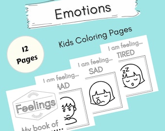 Páginas para colorear de emociones / Actividad para colorear de sentimientos de niños / Descarga digital / Recursos de aprendizaje para maestros / Aprendizaje para niños pequeños