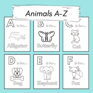 26 Pages Animals A-Z Coloring Pages Animal ABC Coloring Book ABC ...