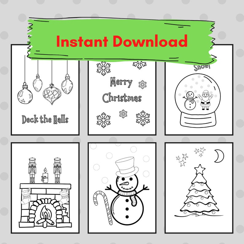 Merry Christmas Themed Coloring Book for Kids Happy Holidays Coloring