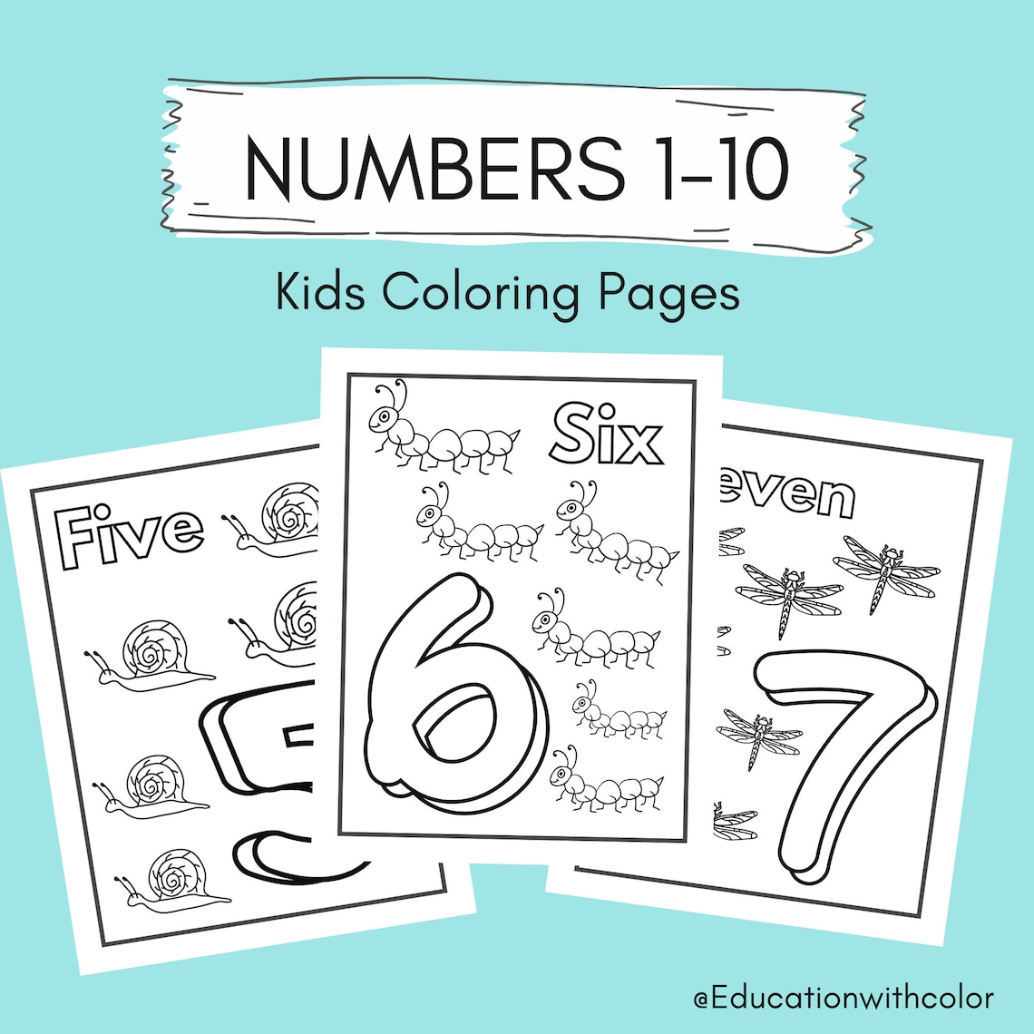Printable Numbers 110 Coloring Book for Kids Homeschool Learning