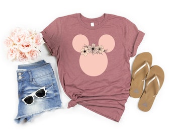 Mickey Flower Crown, Disney Shirt, Disney Shirt für Frauen, Disney World Shirt