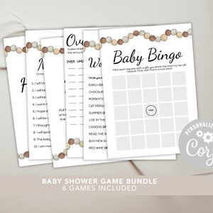 Teddy Bear Baby Shower Games Bundle | Printable Baby Game Templates | INSTANT Download