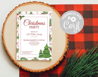 Christmas Party Invitation | Holiday Party Invite | Christmas Invitation Template | INSTANT Download