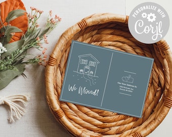 Anuncio de mudanza / Postal movimos / Nueva tarjeta de dirección / Plantilla de invitación / Descarga INSTANTÁNEA