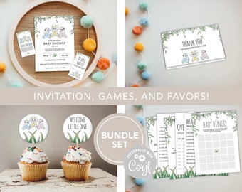 Paquete Dinosaur Shower / Paquete de invitación de baby shower temático de dinosaurios / Plantillas de bricolaje / Descarga INSTANTÁNEA