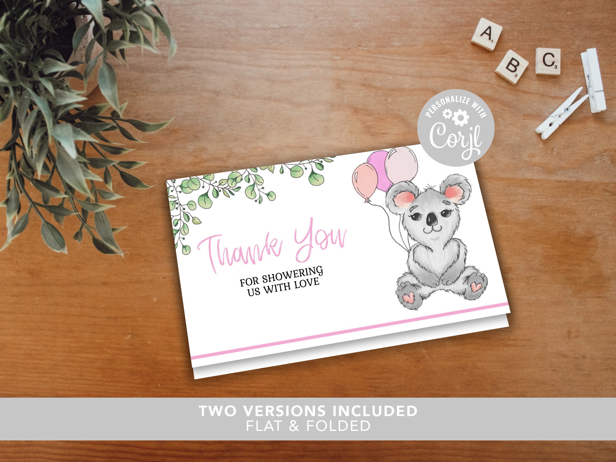 Koala Baby Shower | Printable Editable Invitation Template | Koala Baby ...