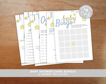 Twinkle Twinkle Little Star Baby Shower Games Bundle | Printable Baby Game Templates | INSTANT Download