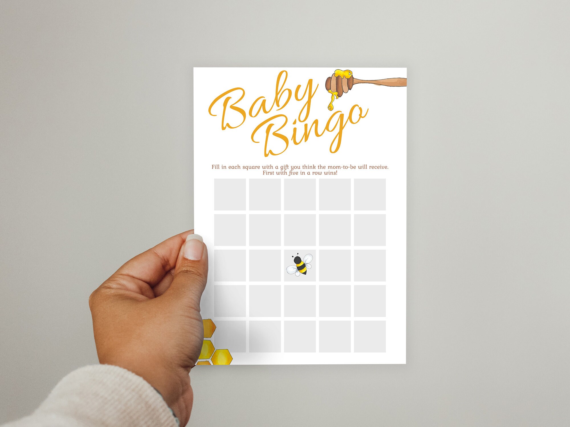 Bee Theme Baby Shower Games Bundle | Printable Editable Template ...