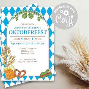 Oktoberfest Party Invitation | Oktoberfest Theme Invitation | Invitation Template | INSTANT Download