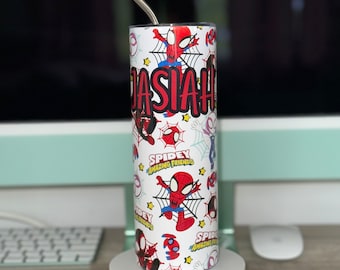 Spidey and His Amazing Friends Tumbler Cup, Spidey Tumbler Tumbler cup ideas kids cup ghost spider cup SpiderMan Spiderman party sublimation