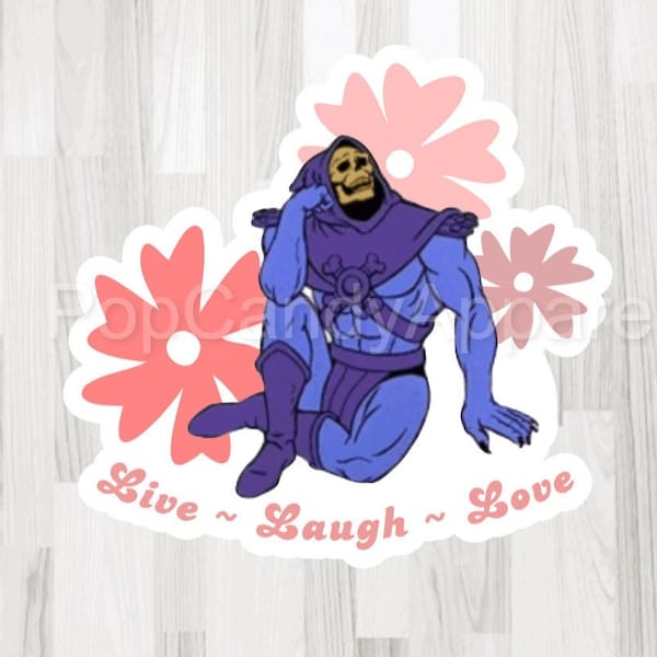 Live Laugh Love Skeletor Wall Art Etsy