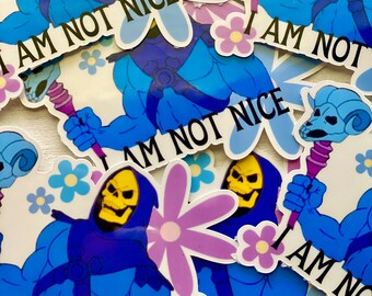 Funny Skeletor Sticker I am not nice, Masters of the Universe