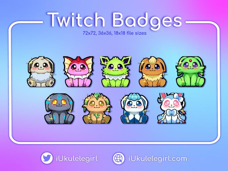 Shiny Eeveelution Sit Badges [twitch/discord] - Etsy
