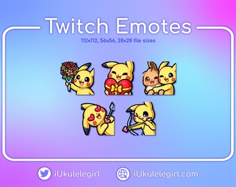 Pikachu Valentines Emotes [Twitch/Discord]
