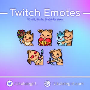 Eevee Valentines Emotes [Twitch/Discord]