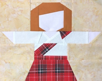 Patrón de paper piecing de Scottish Sister