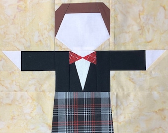 Patrón de paper piecing de Scottish Brother