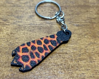 RuneScape Fire Cape Keychain - Gamer Gift, Pixel Art Cape Accessory, OSRS Inspired Key Ring For Fans - 3D Design