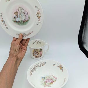 VTG Wedgwood Beatrix Potter Peter Rabbit Child Set Bowl Plate Mug England