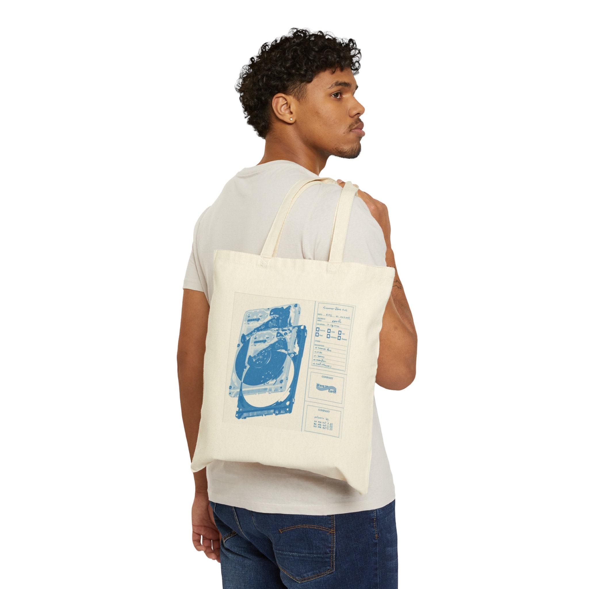 Package Free Logo Wave Organic Cotton Canvas Tote, Beige