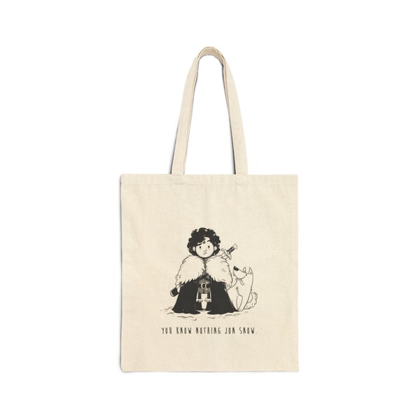 Game of Thrones-Inspired Tote Bag with Jon Snow and Wolf - Embrace the Allure of the North