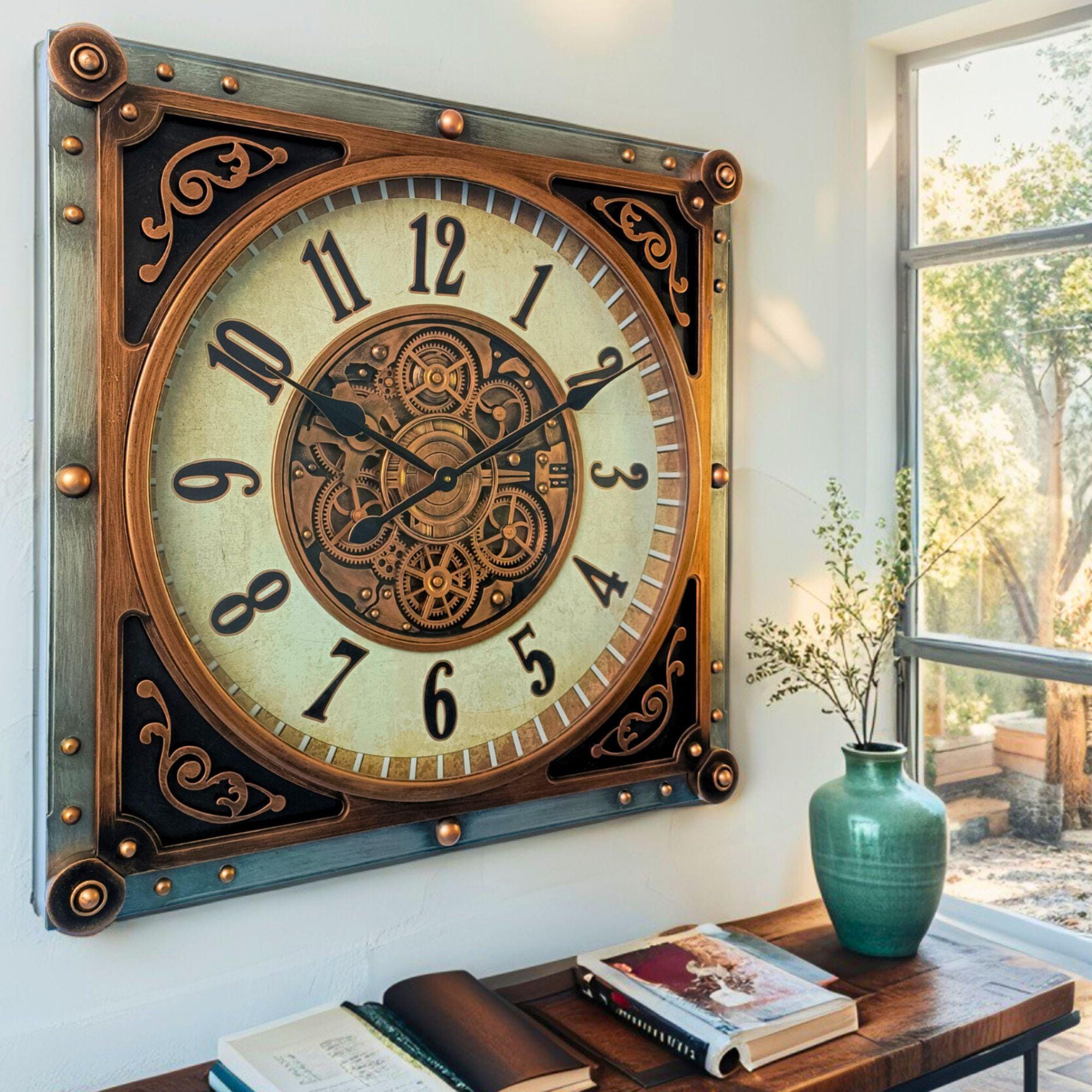 Monaco Line Wall Clock Square 32 Inch 