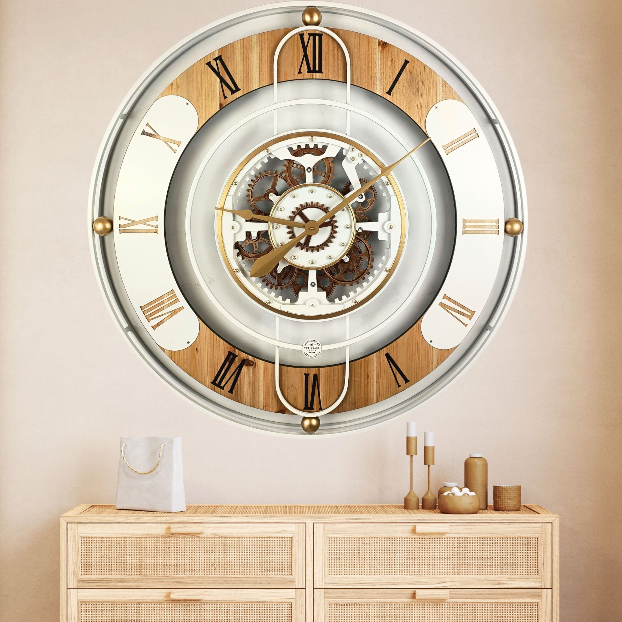Switzerland Line Wall Clock 36 Inches With Real Moving Gears White - Etsy