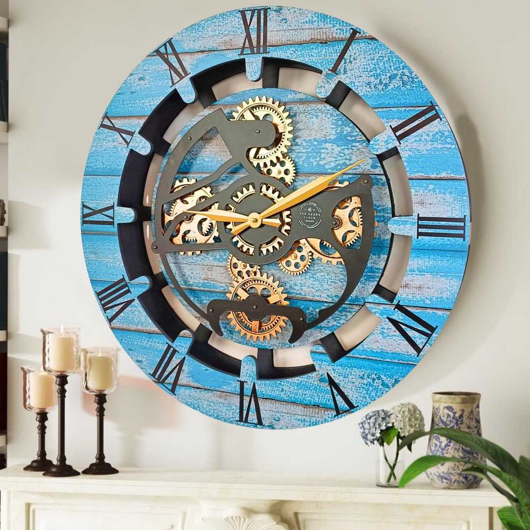 Canada Collection Wall Clock 24 Inches With Real Moving Gears