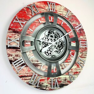 England Line Wall Clock 36 Inches With Real Moving Gears Red Lava - Etsy