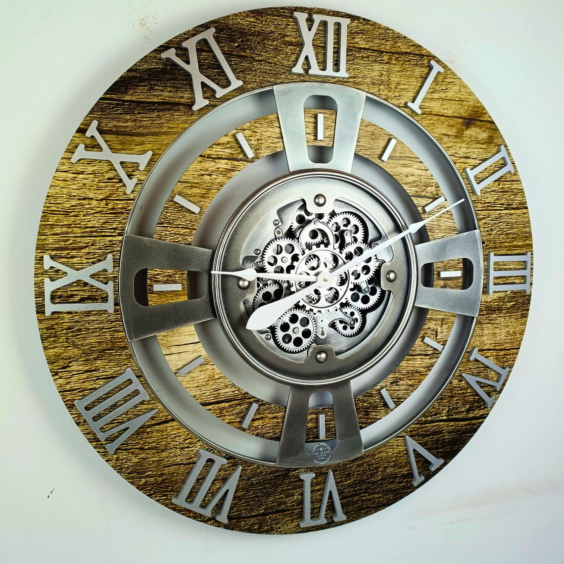 England Line Wall Clock 36 Inches With Real Moving Gears Gold Antique ...