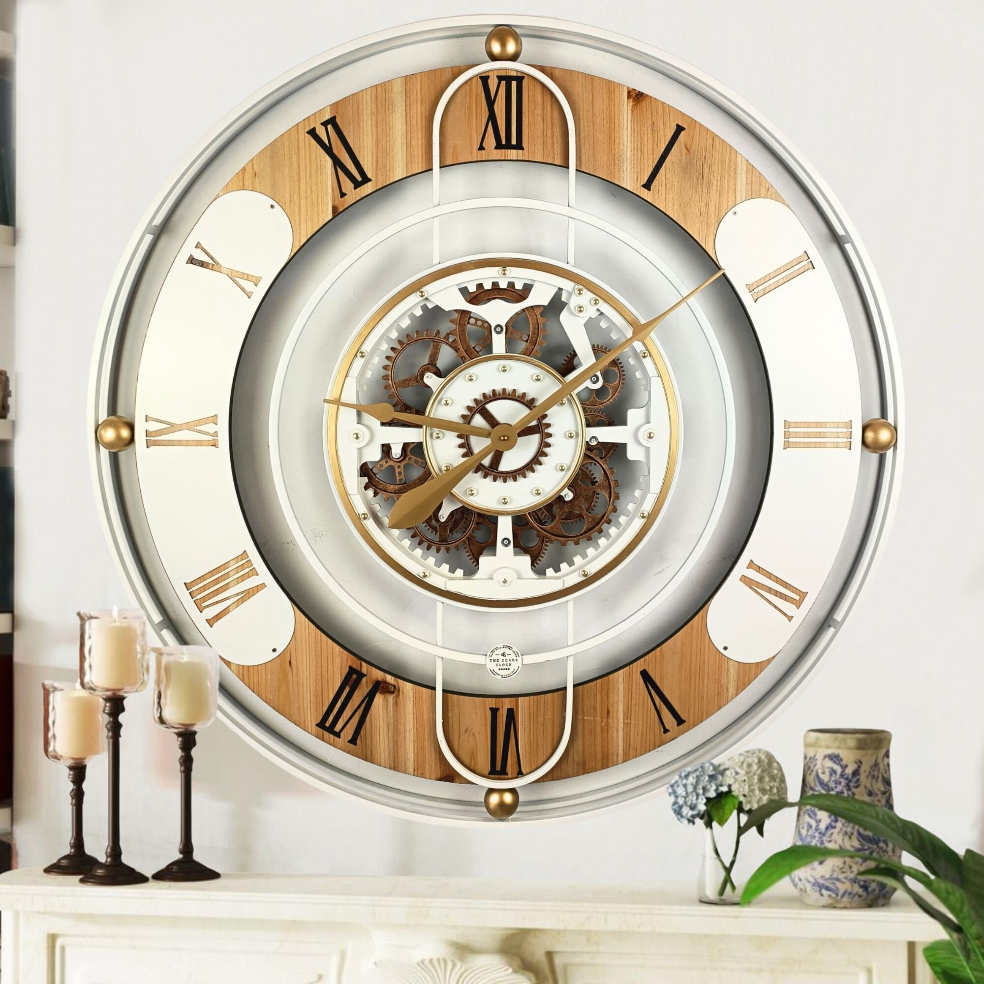 Switzerland Line Wall Clock 36 Inches With Real Moving Gears White - Etsy