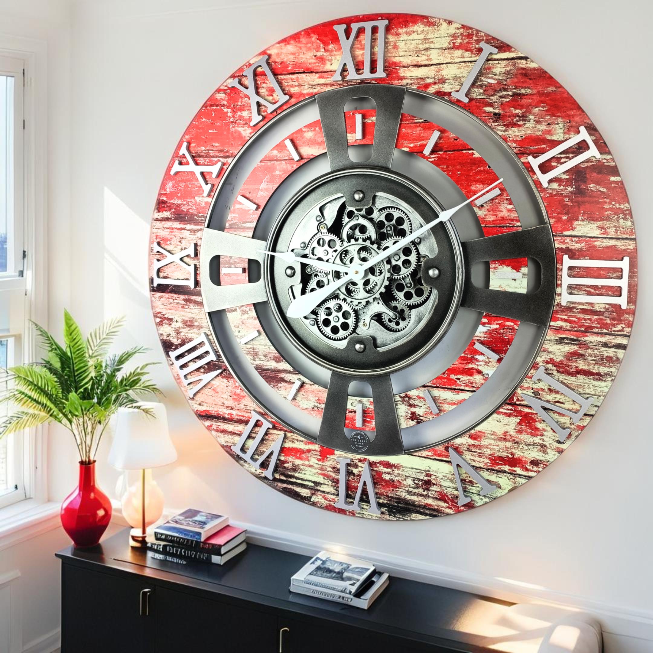 England Line Wall Clock 36 Inches With Real Moving Gears Red Lava - Etsy