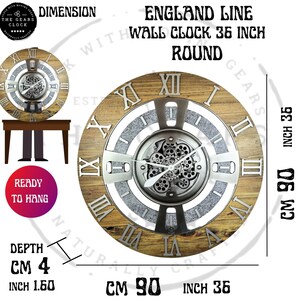 England Line Wall Clock 36 Inches With Real Moving Gears Aqua Green - Etsy