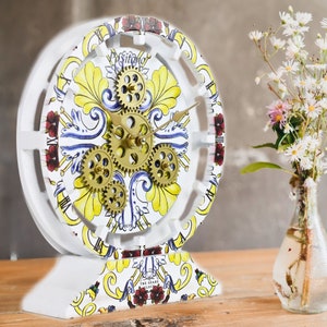 Italy line Desk-Wall Clock 10 inches with real moving gears POSITANO