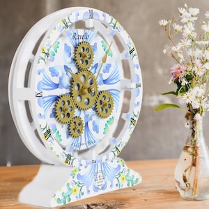 Italy line Desk-Wall Clock 10 inches with real moving gears RAVELLO