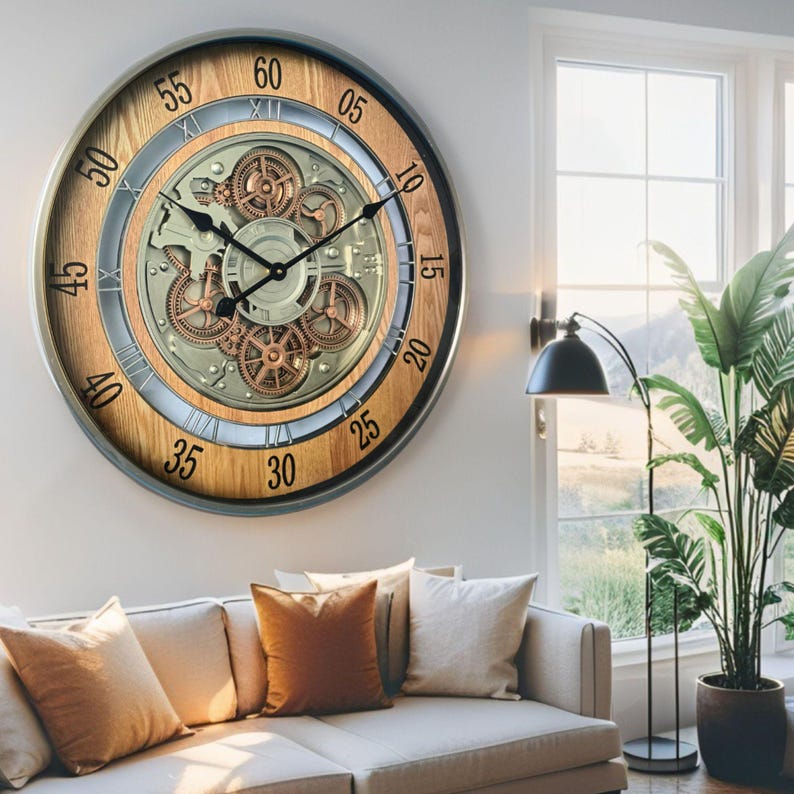 Norway Line Wall Clock Round 24 Inch 