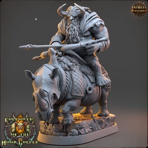 Troll Mounted on Rhino | DayBreak Miniatures | Wargames | Fantasy | Tabletop